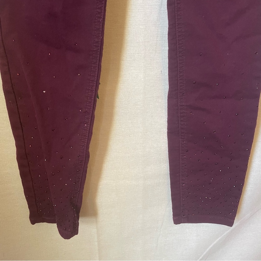 Size 14 Justice Mid Rise Jegging w/ rhinestones on the bottom Third of Pant Leg - Picture 2 of 4
